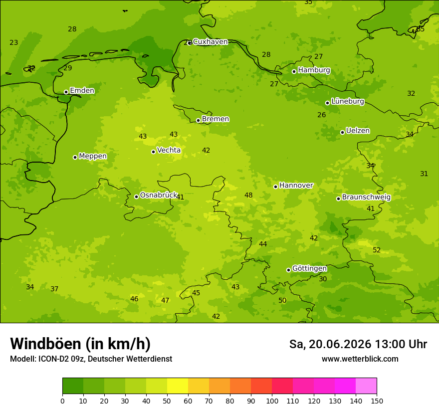 Maximale Windböen