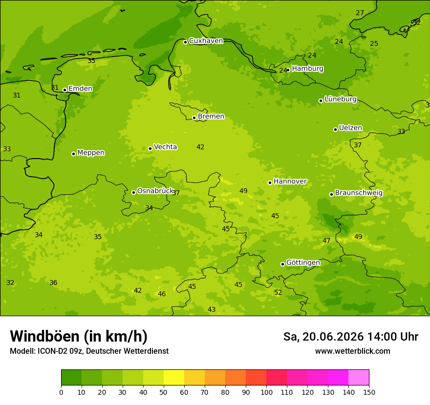 Maximale Windböen