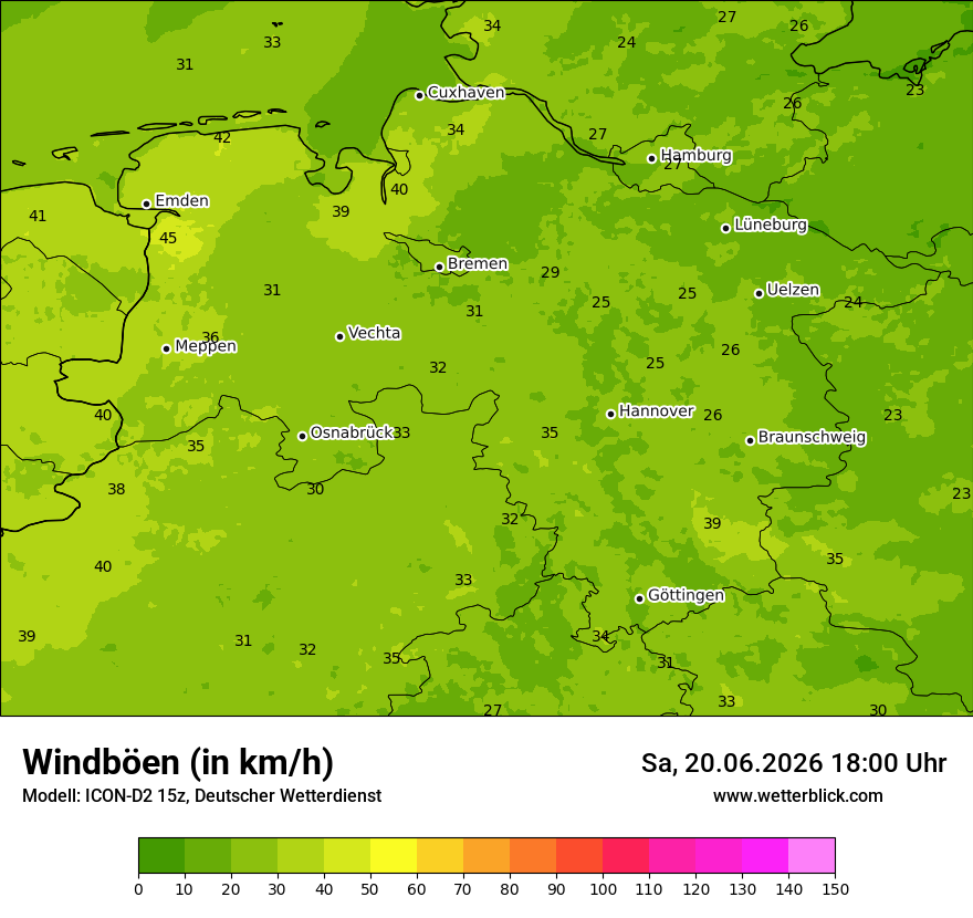 Maximale Windböen