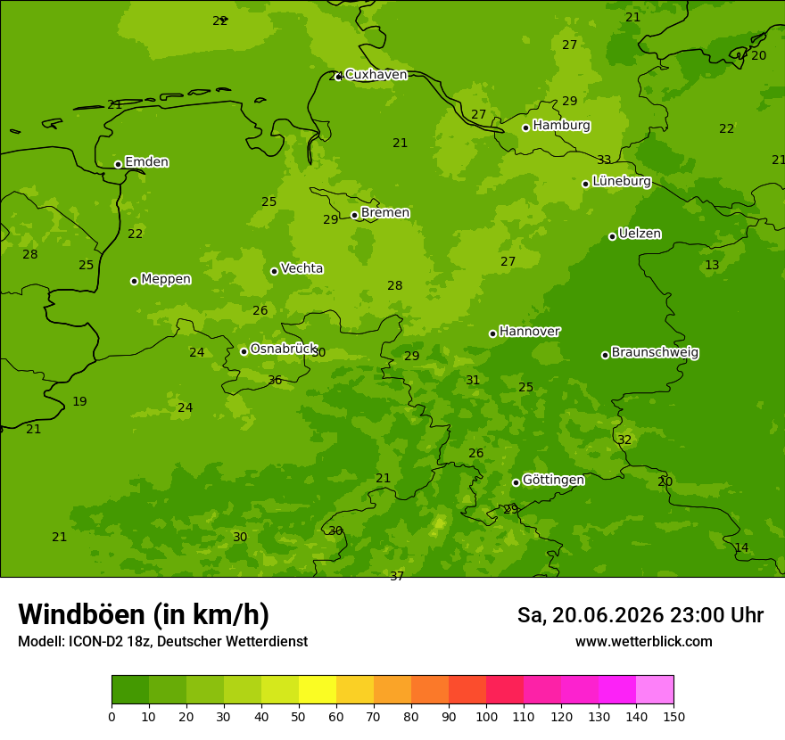 Maximale Windböen