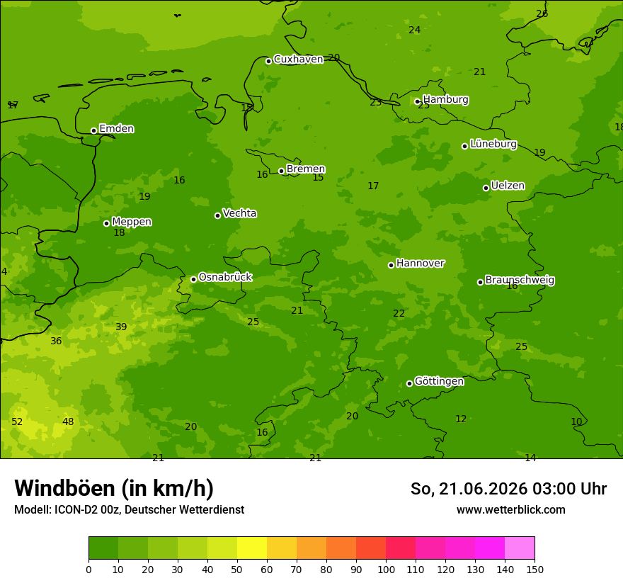 Maximale Windböen