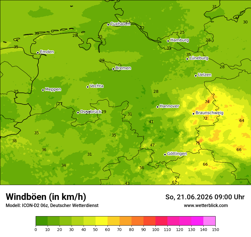 Maximale Windböen