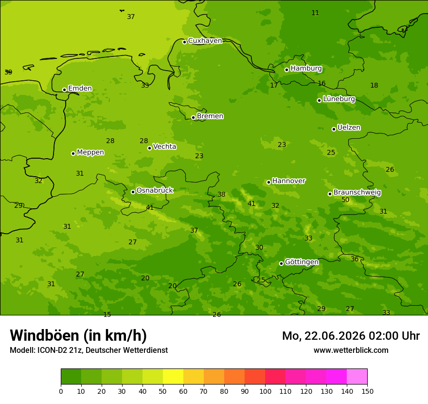 Maximale Windböen