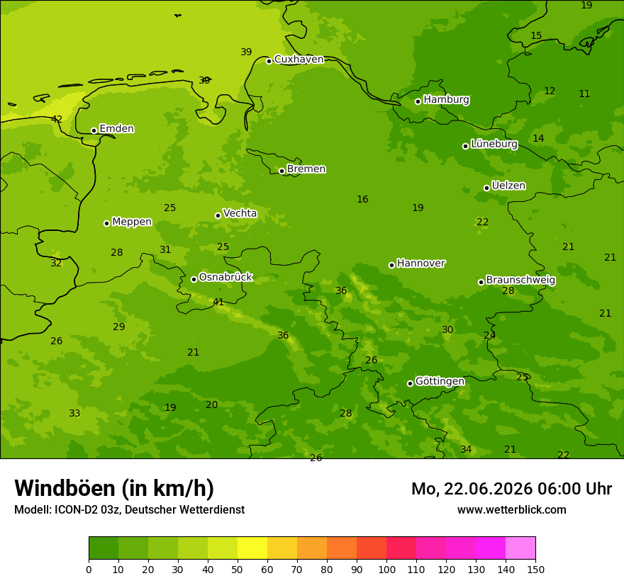 Maximale Windböen
