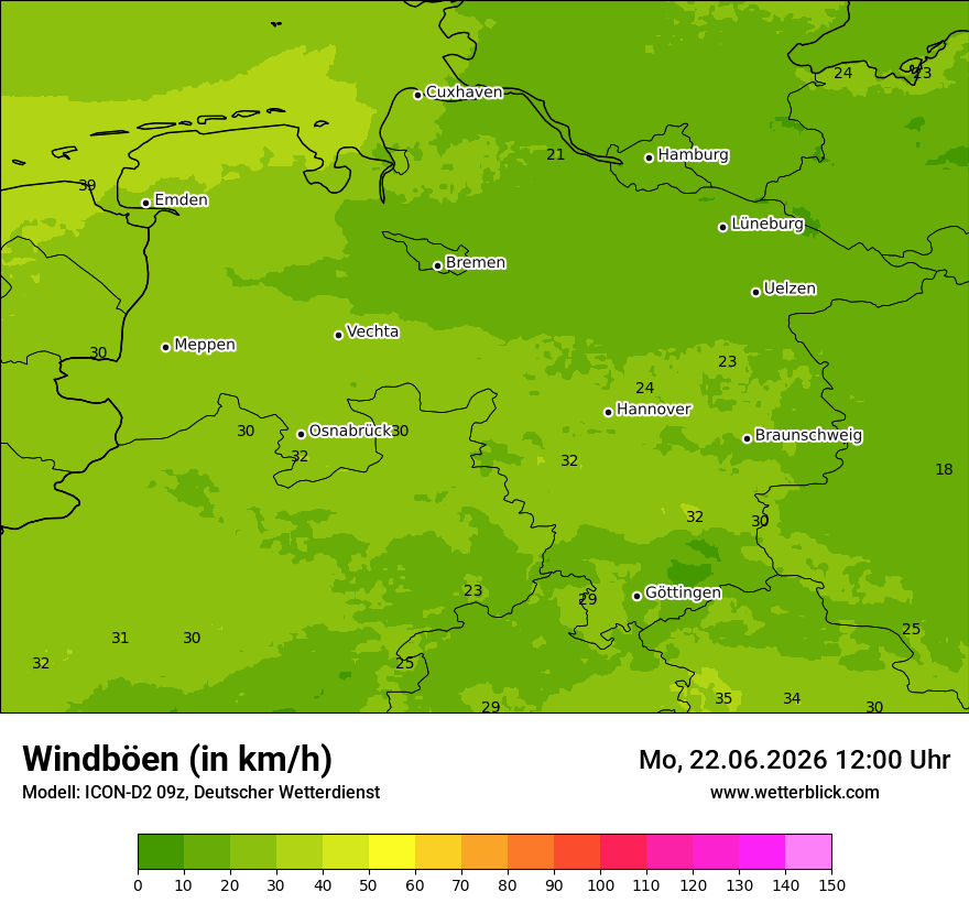 Maximale Windböen