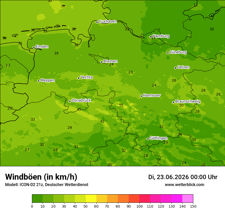 Maximale Windböen
