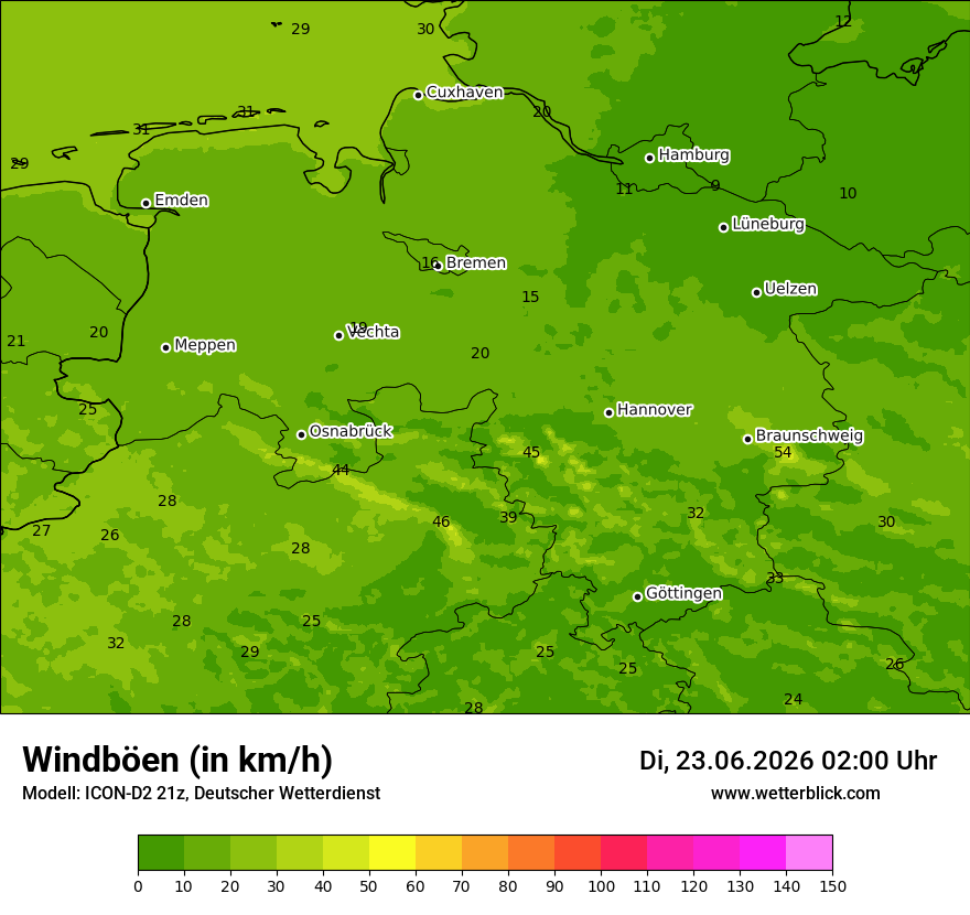 Maximale Windböen