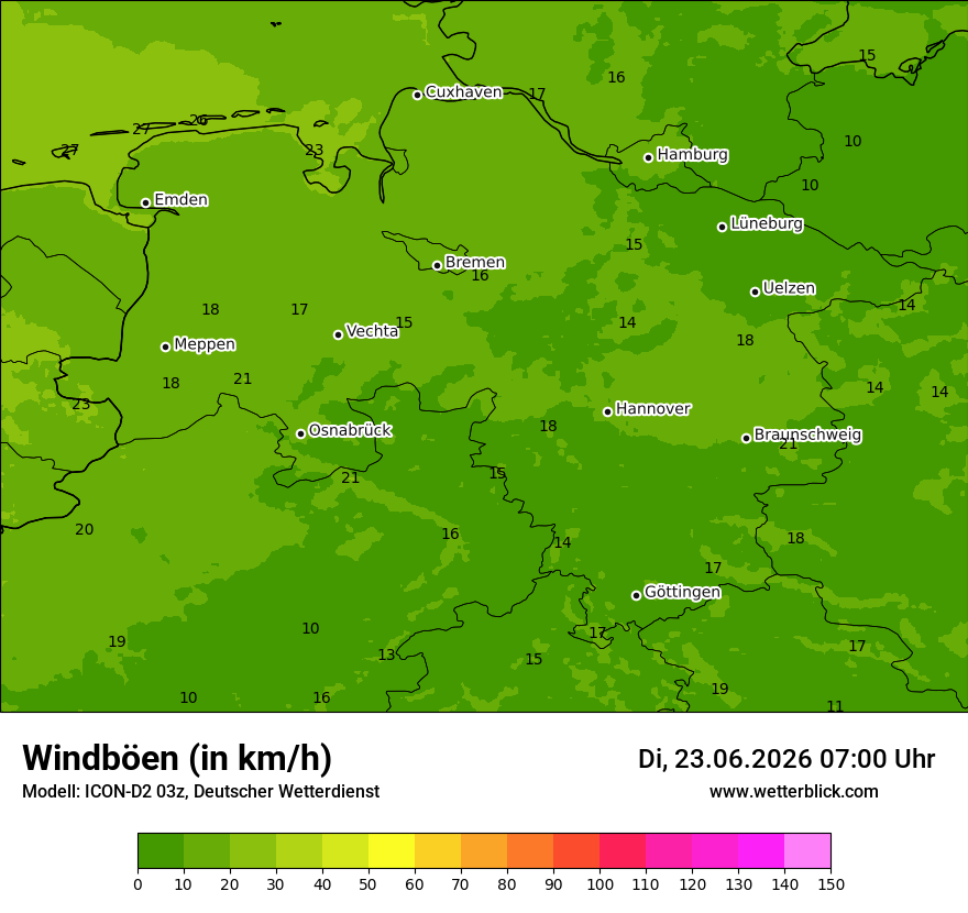Maximale Windböen
