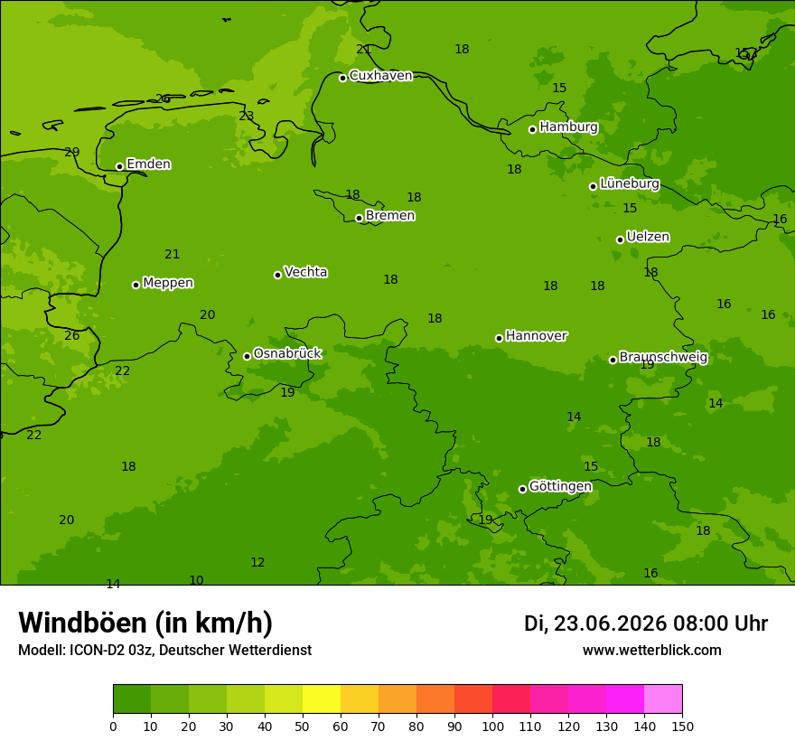 Maximale Windböen
