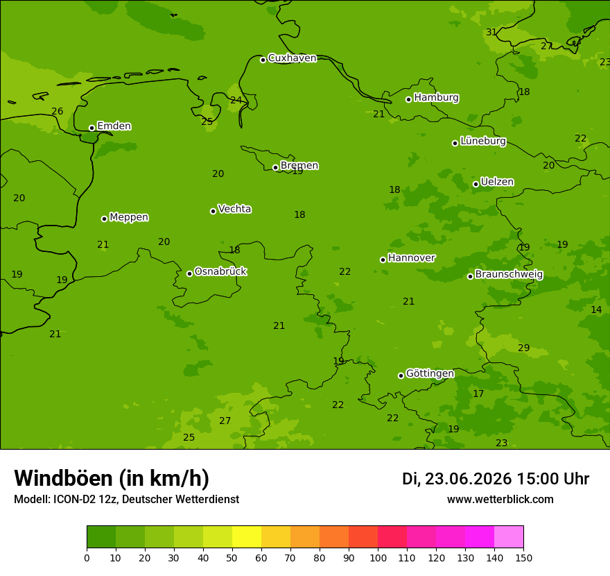 Maximale Windböen