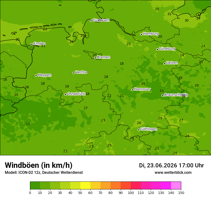 Maximale Windböen