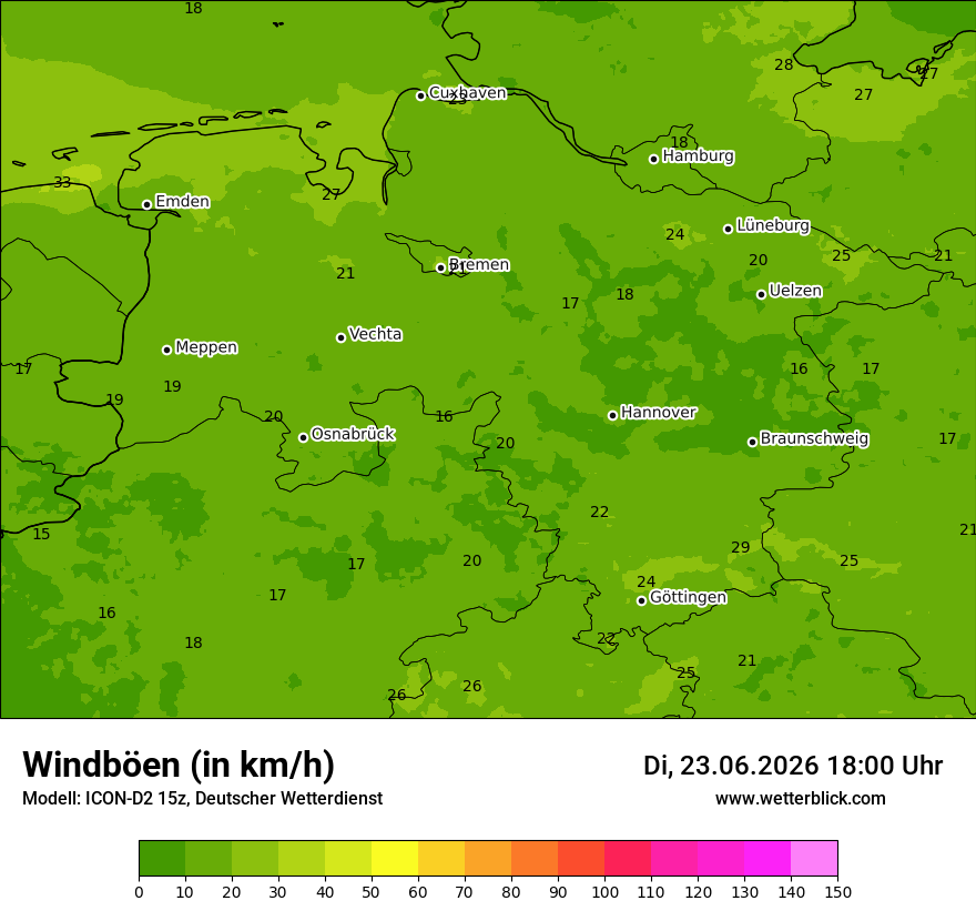 Maximale Windböen