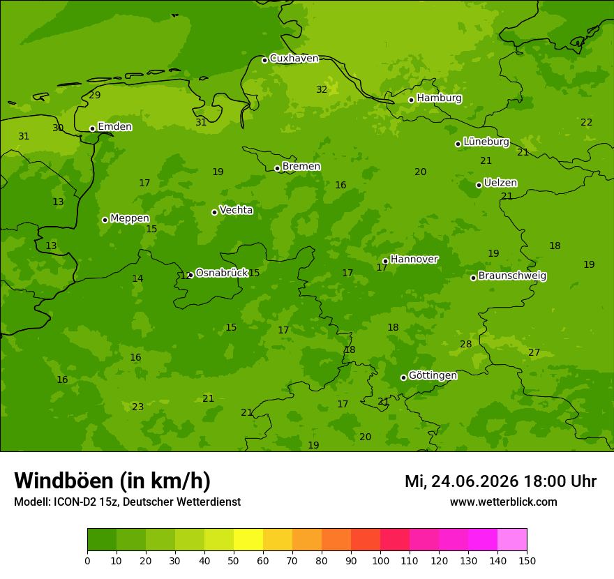Maximale Windböen
