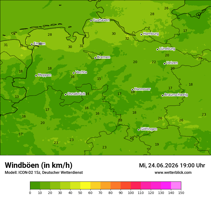 Maximale Windböen