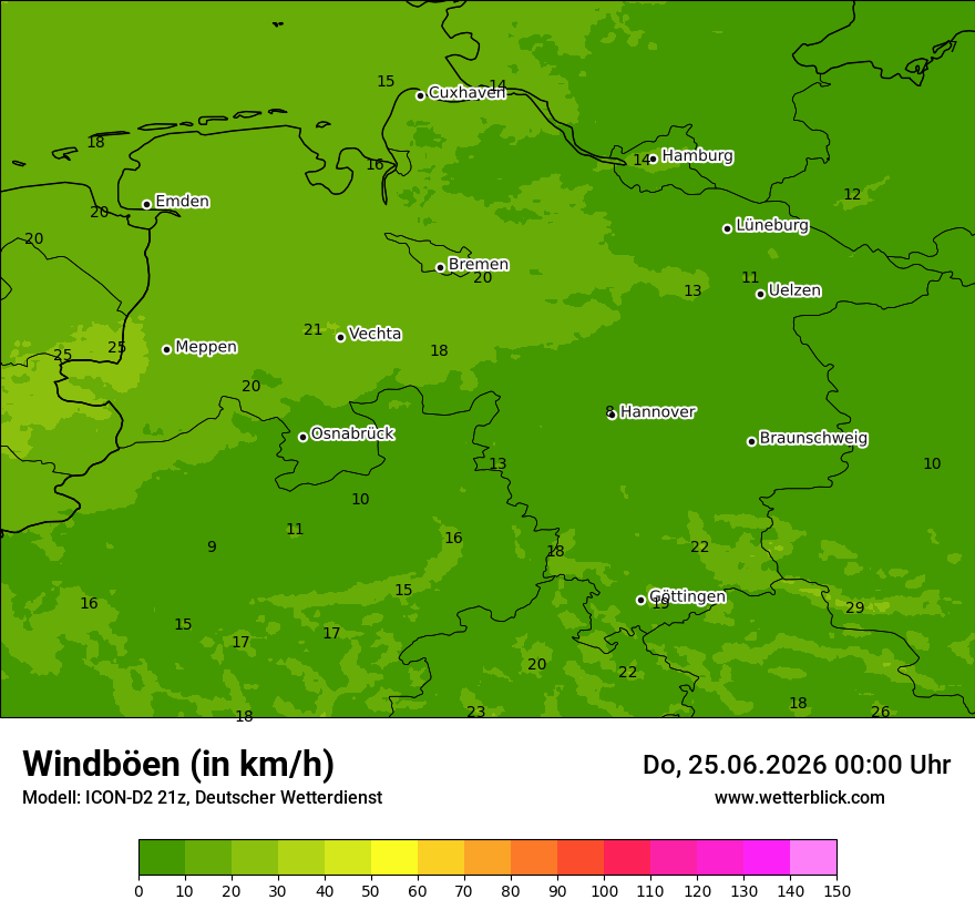 Maximale Windböen