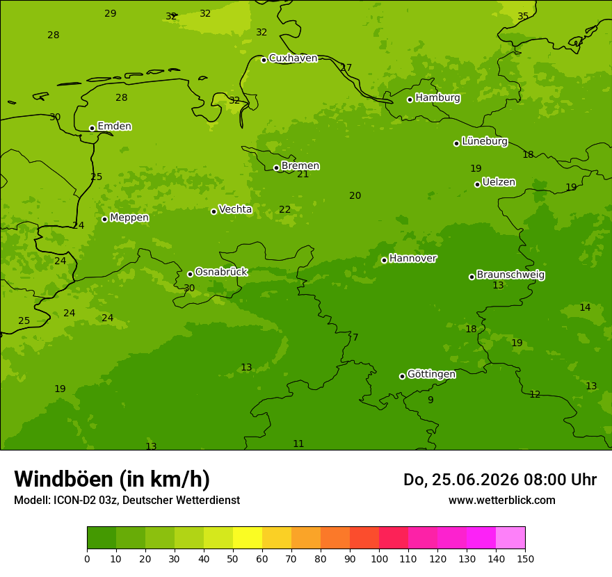 Maximale Windböen