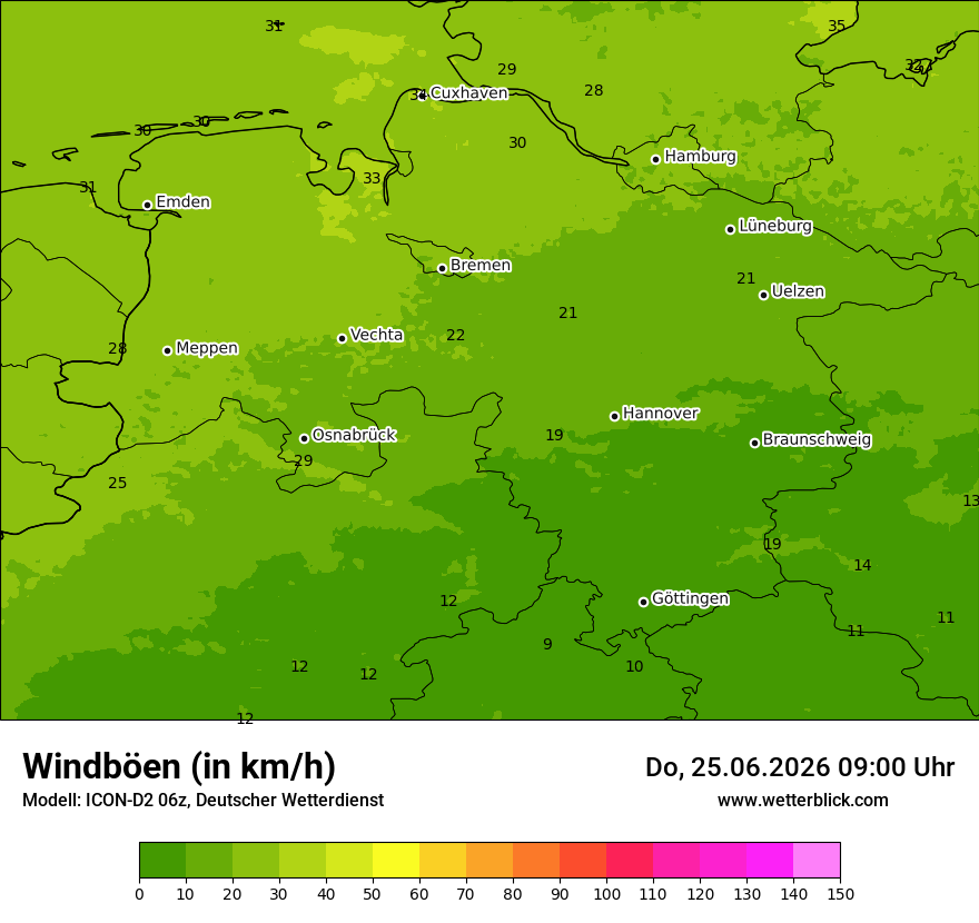 Maximale Windböen