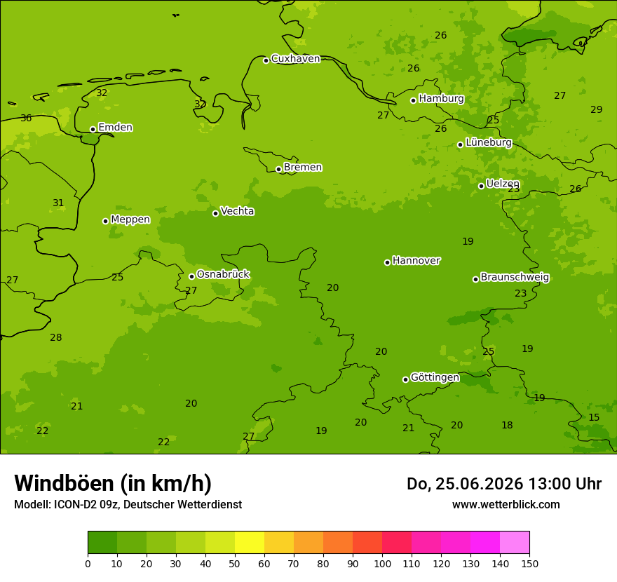 Maximale Windböen