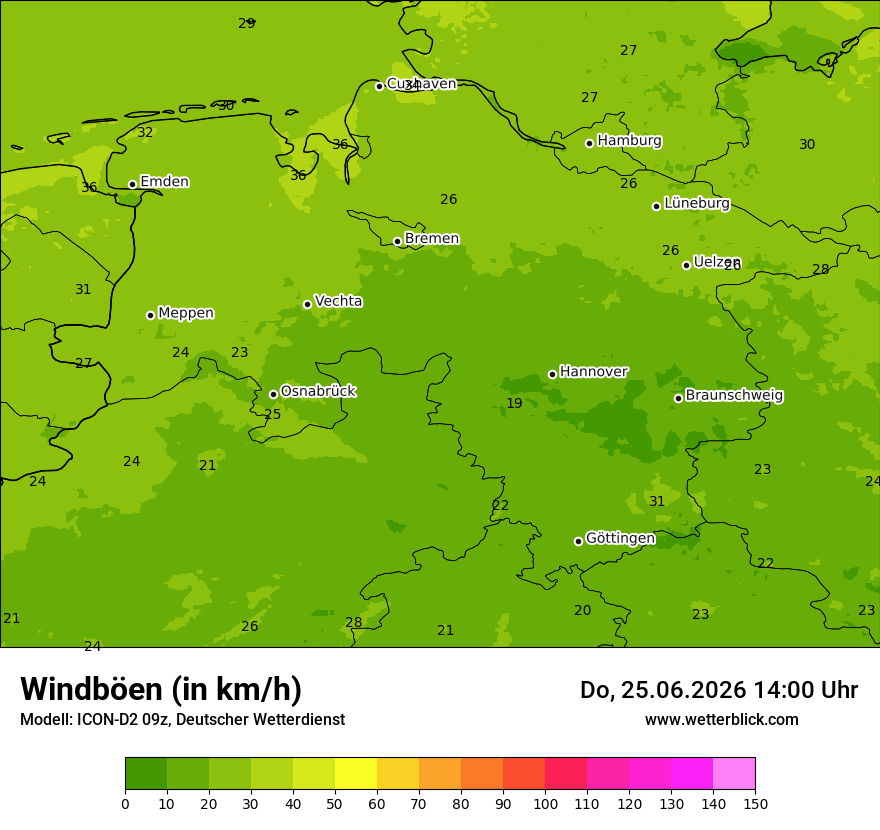 Maximale Windböen
