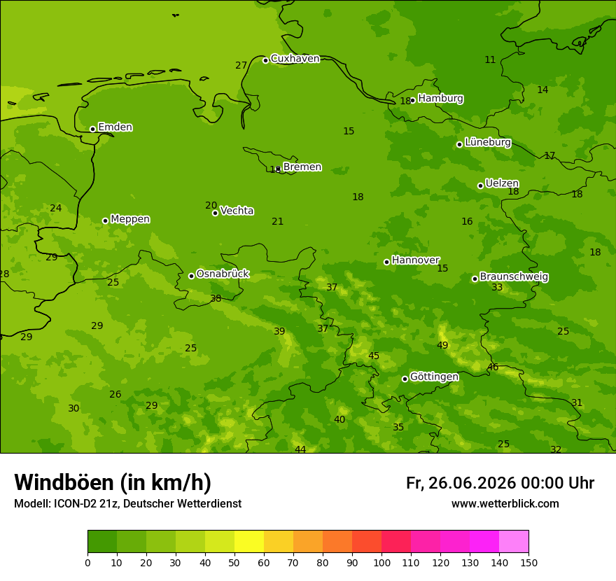 Maximale Windböen