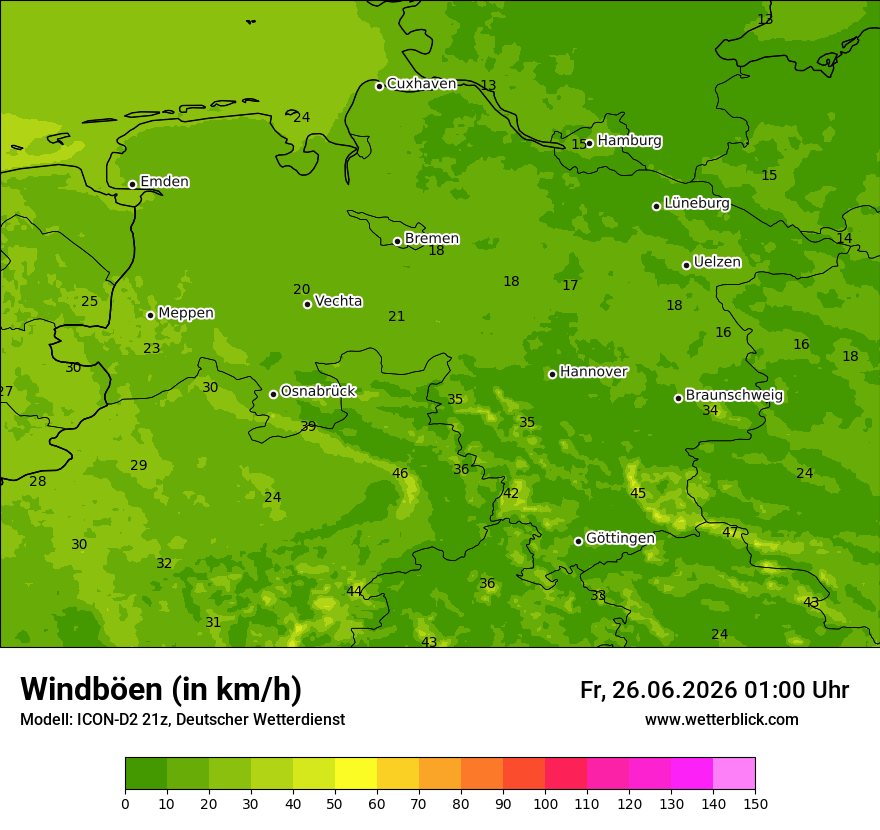 Maximale Windböen