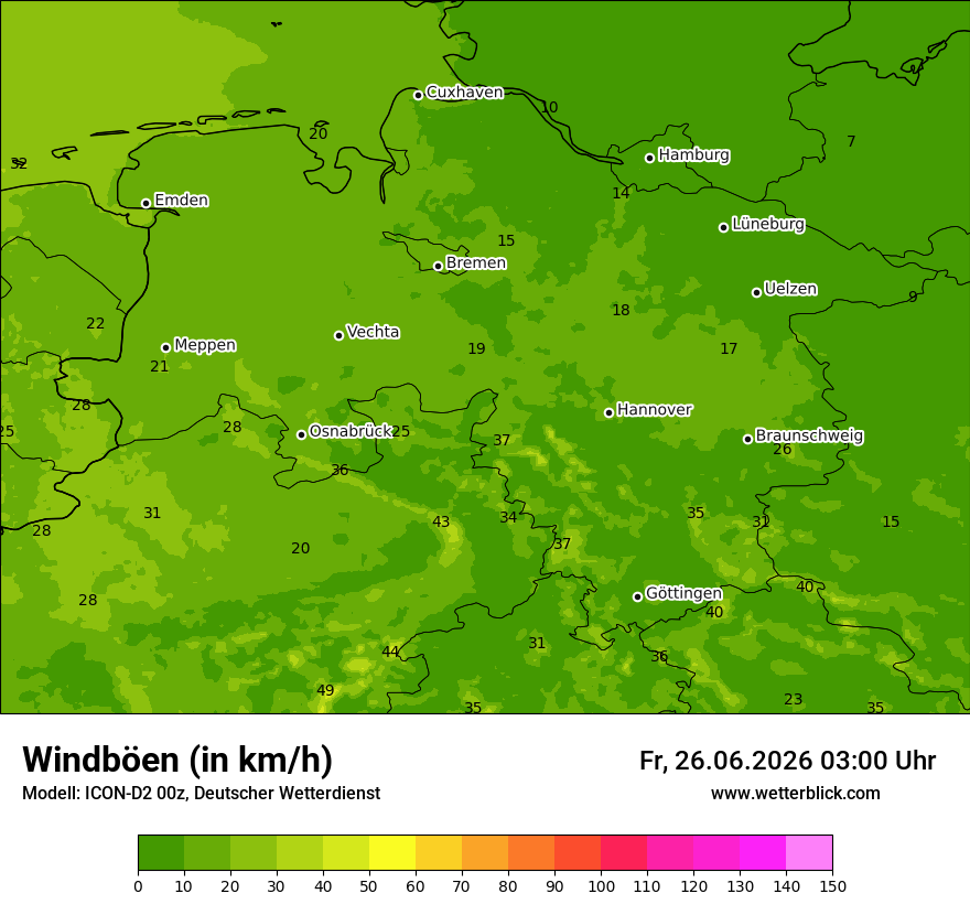 Maximale Windböen