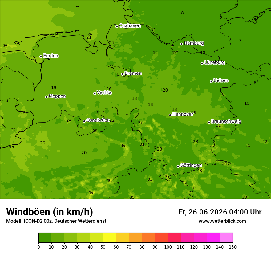 Maximale Windböen