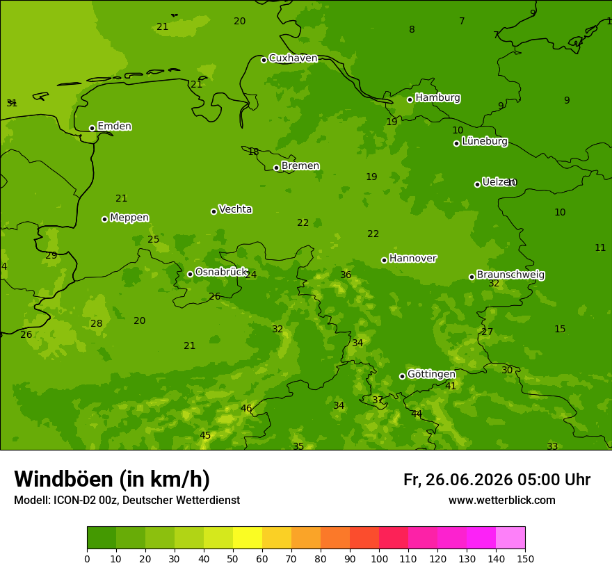 Maximale Windböen