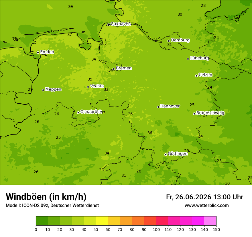 Maximale Windböen