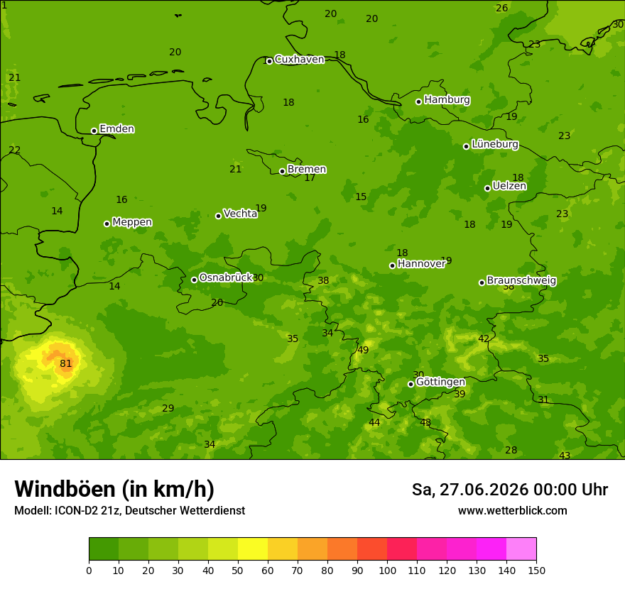 Maximale Windböen
