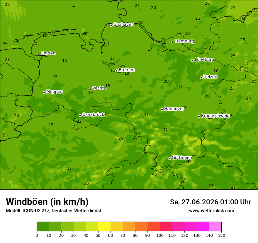 Maximale Windböen