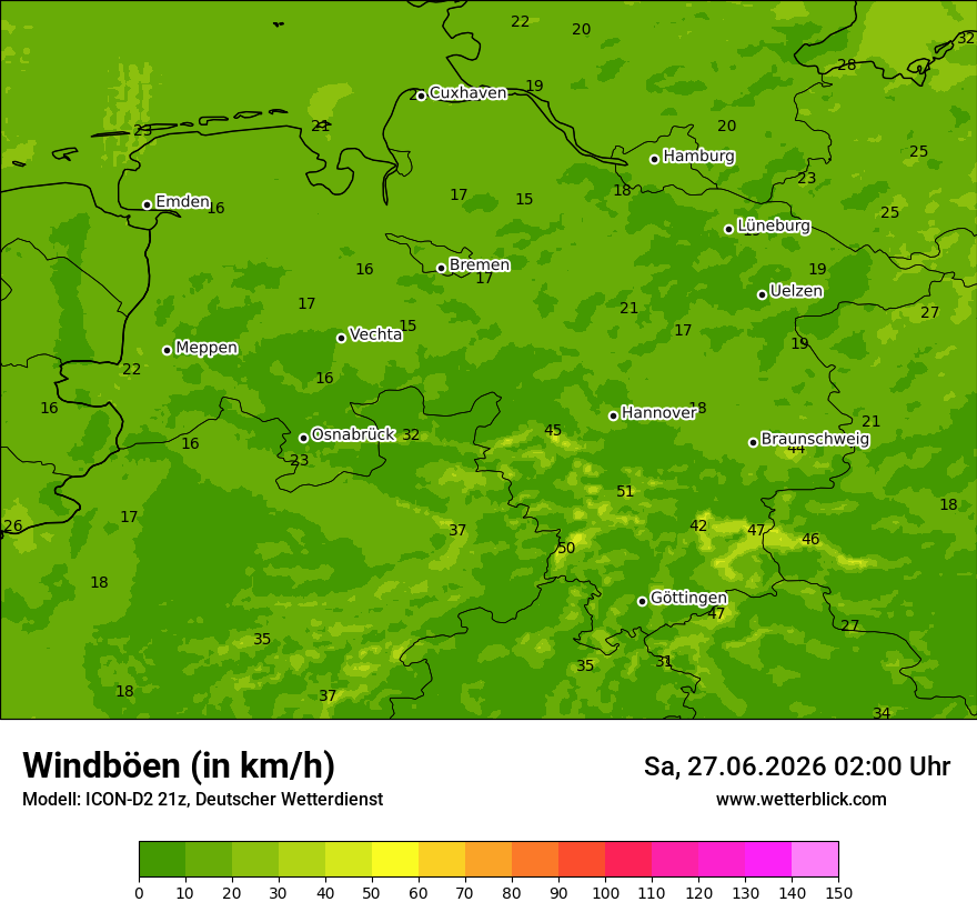 Maximale Windböen