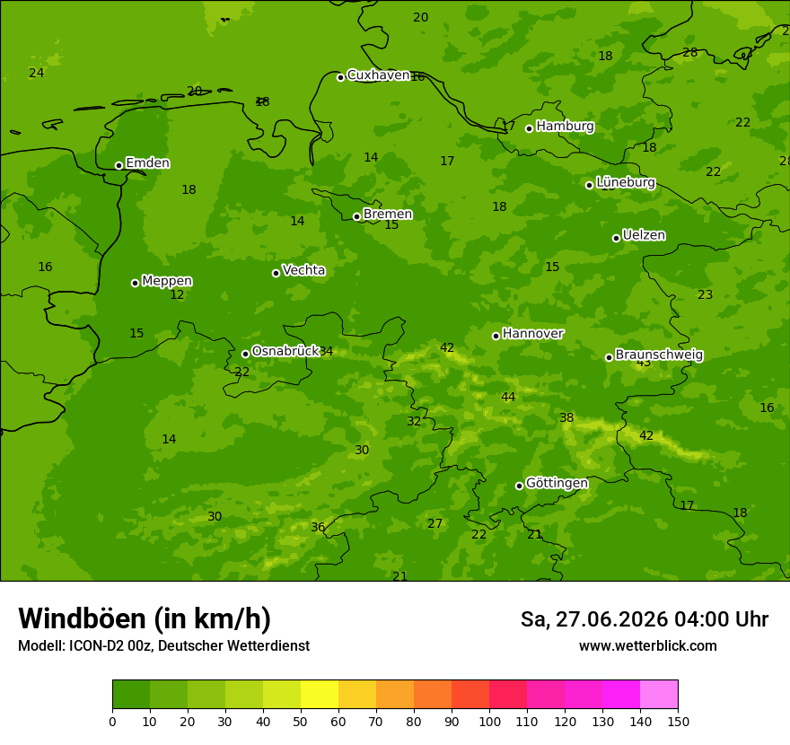 Maximale Windböen