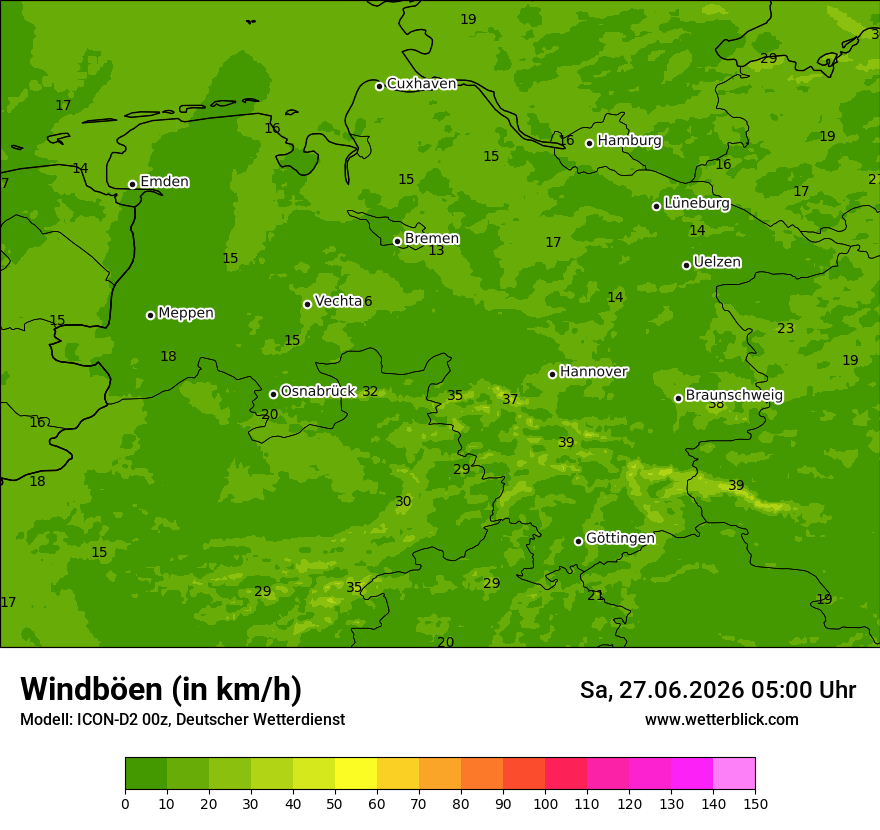 Maximale Windböen