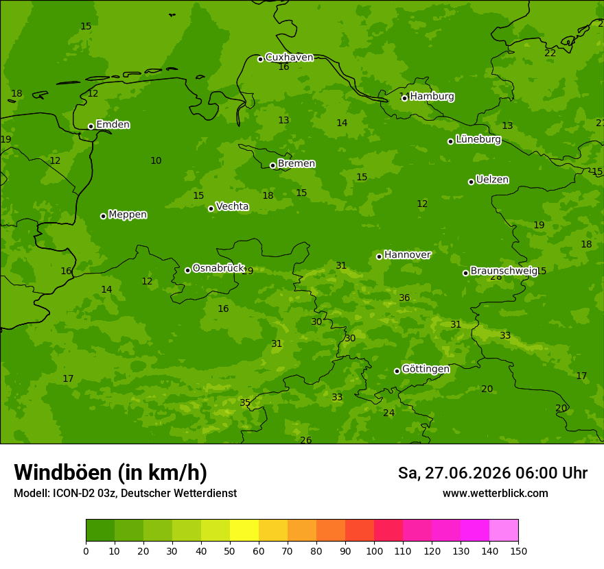 Maximale Windböen