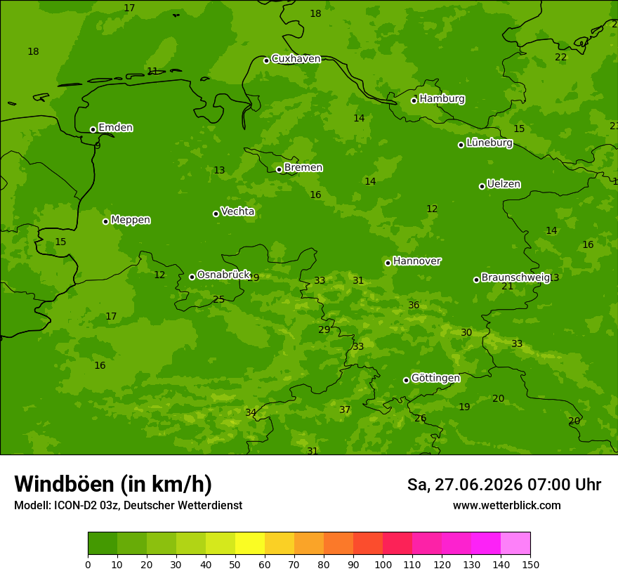 Maximale Windböen