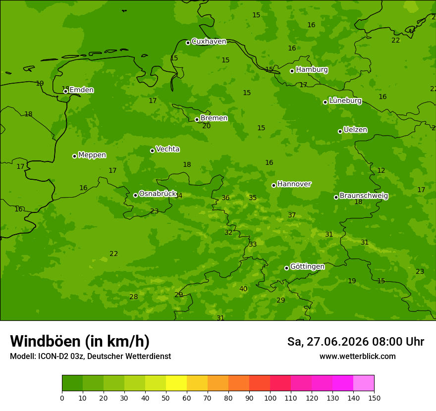 Maximale Windböen