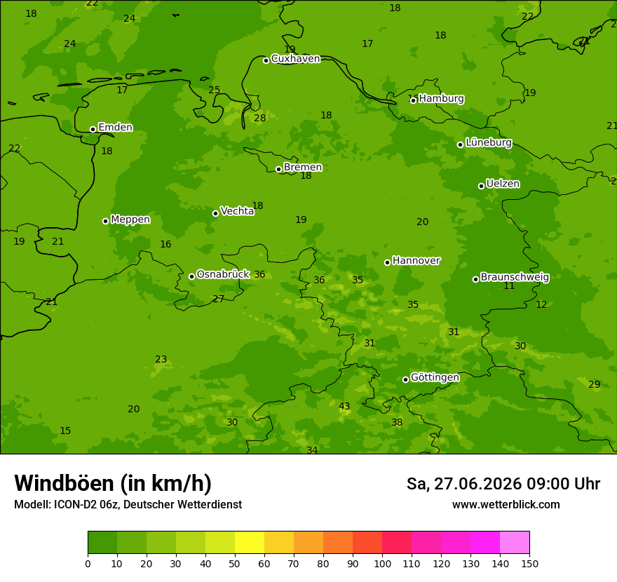 Maximale Windböen