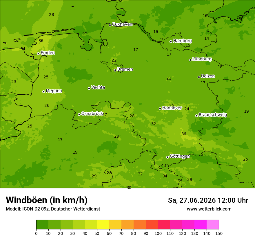 Maximale Windböen