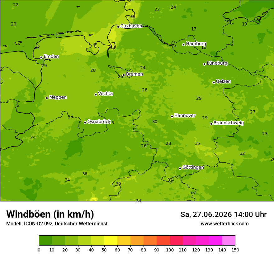 Maximale Windböen