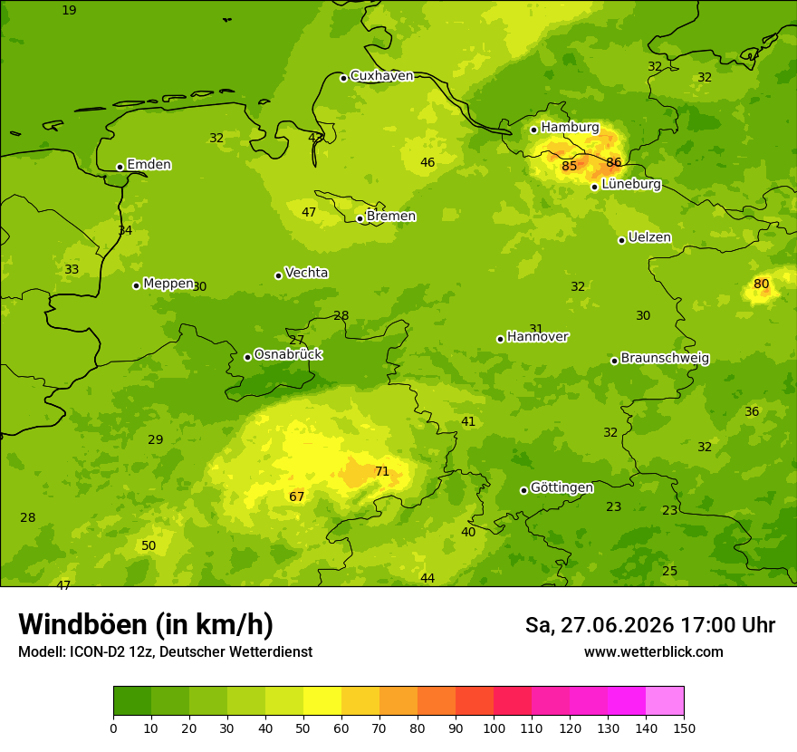 Maximale Windböen