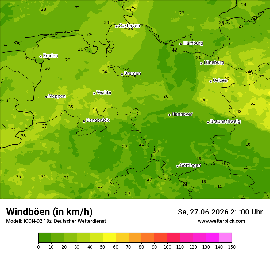 Maximale Windböen