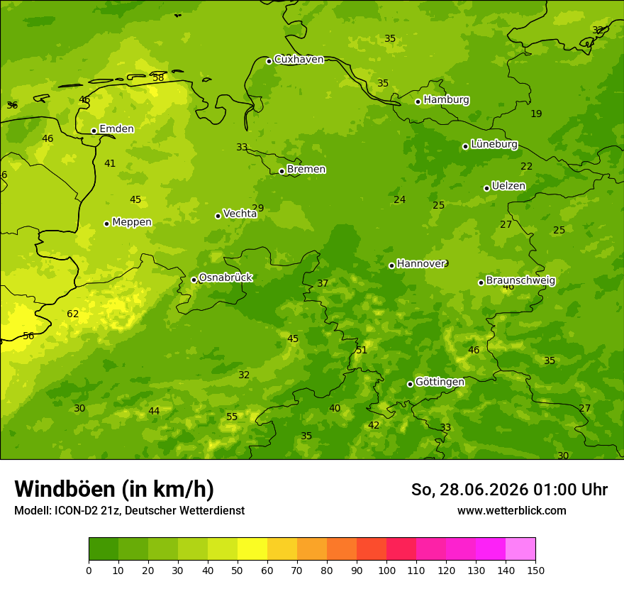 Maximale Windböen