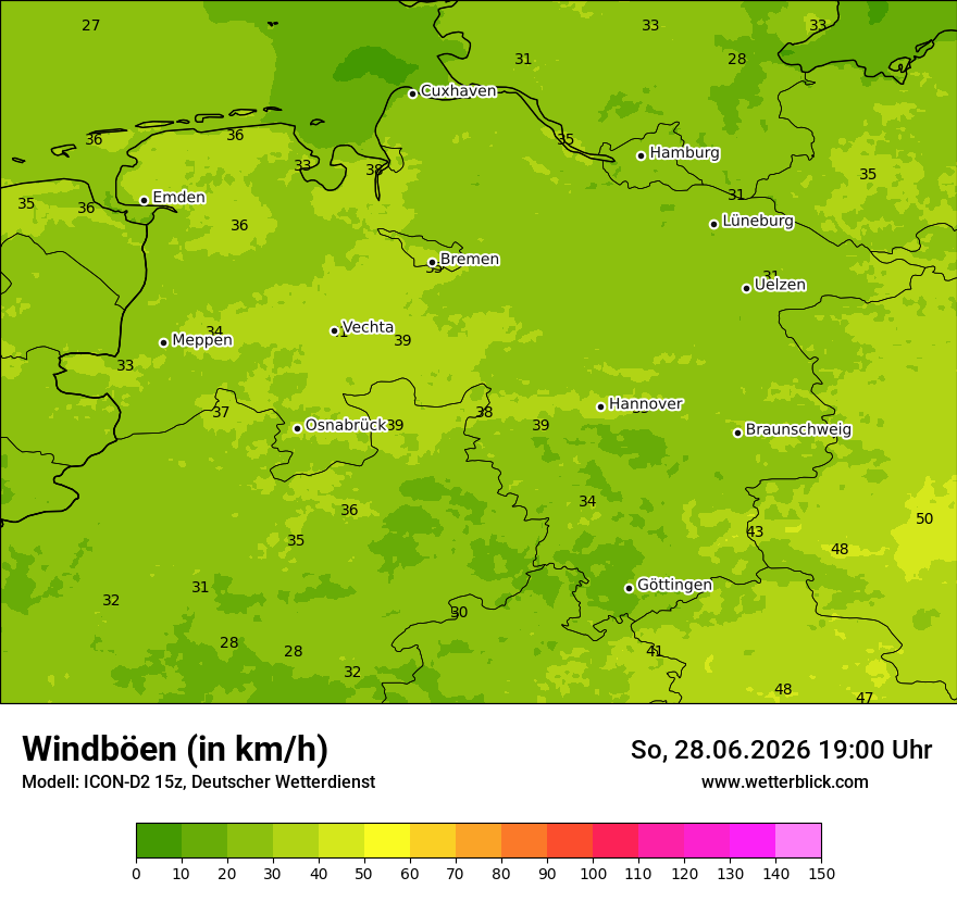 Maximale Windböen