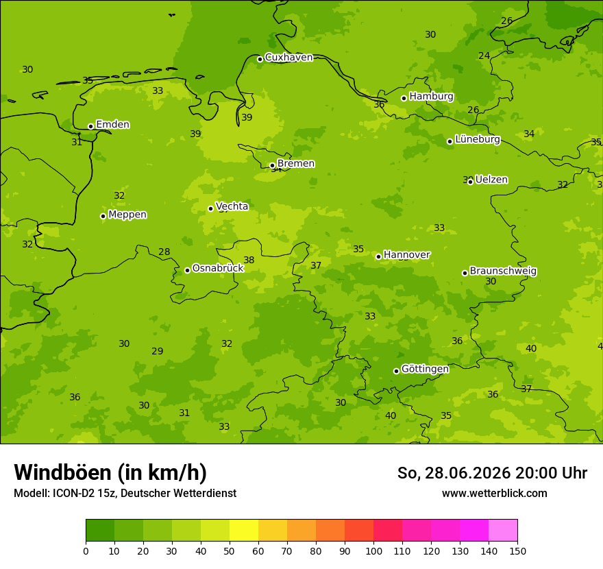 Maximale Windböen