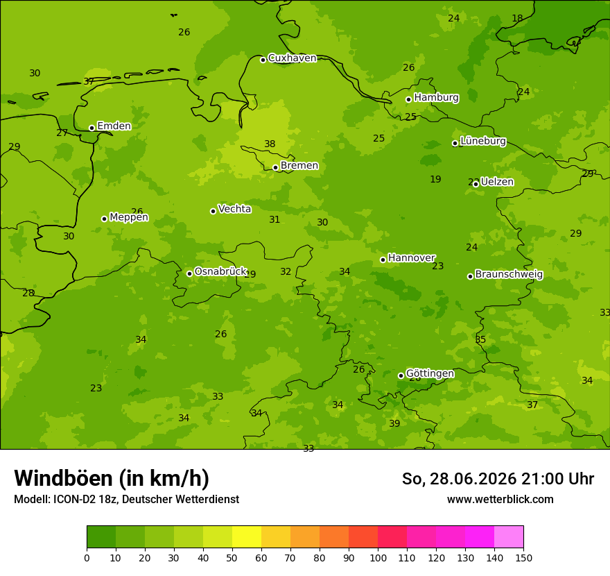 Maximale Windböen
