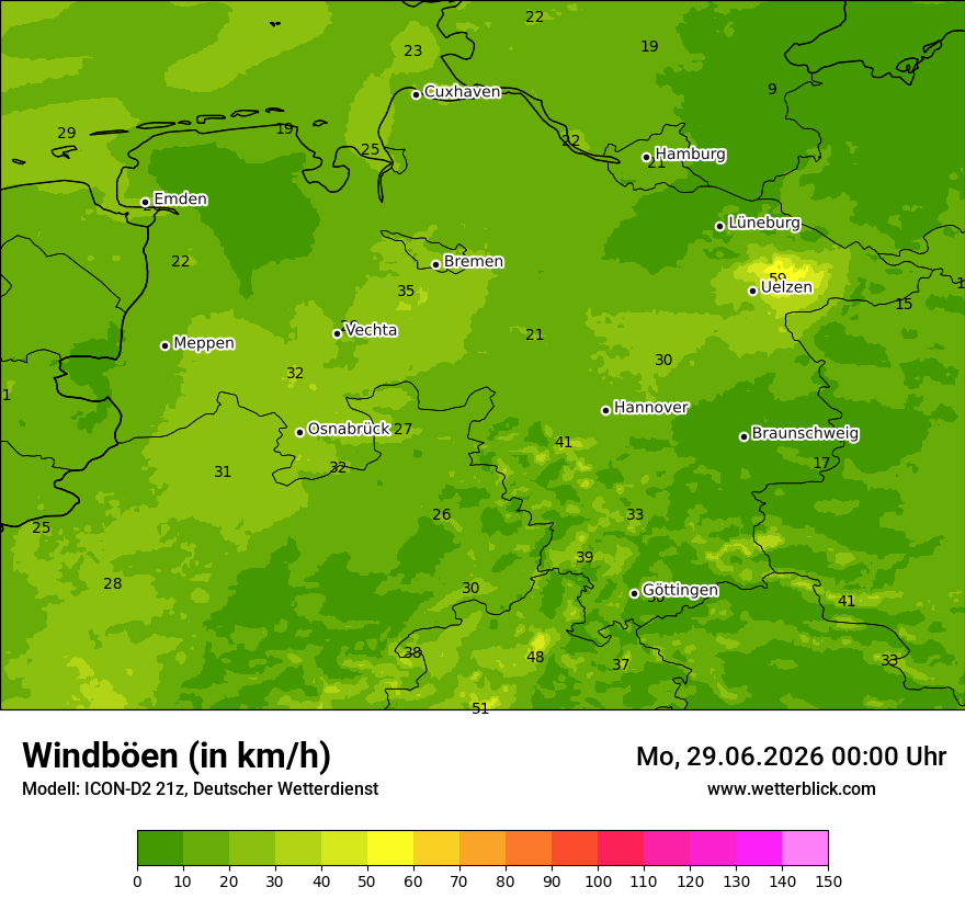 Maximale Windböen