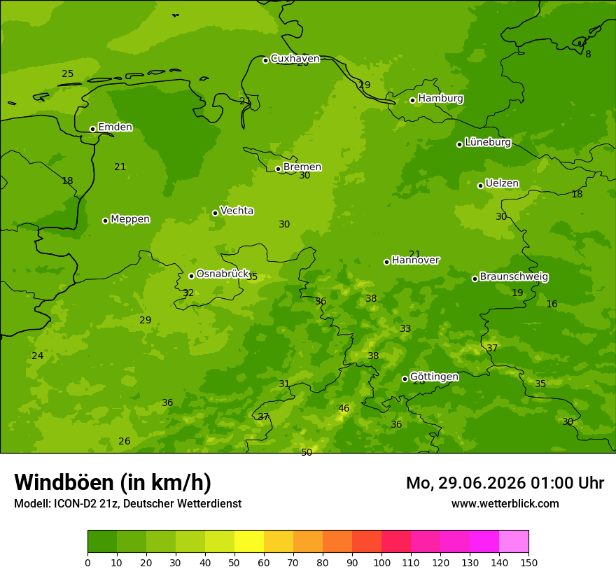 Maximale Windböen