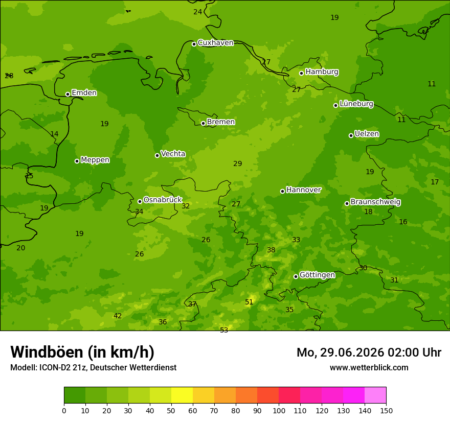 Maximale Windböen
