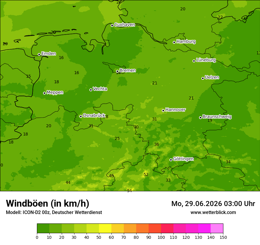 Maximale Windböen